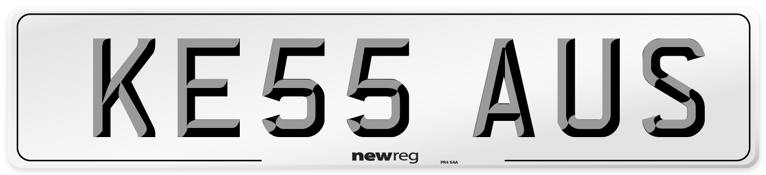 KE55 AUS Number Plate from New Reg